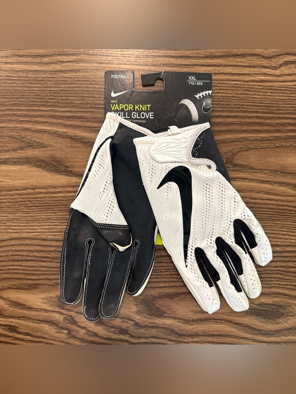 Size 2XL Nike Vapor Knit 2.0 FG CLG - Hydragrip Receiver Gloves White PGF551